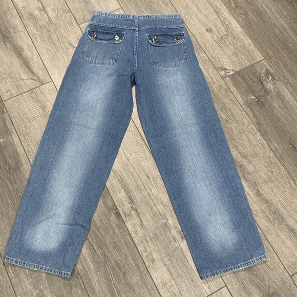 Vintage Y2K DFX Jeans Wide Leg Jeans with Big Pockets Size 7 - Picture 5 of 7